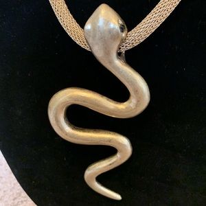 Brass gold snake necklace. Slither Away with this!